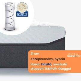 TEMPUR PRO 21 CoolQuilt Medium Firm Hybrid - Memóriahabos, táskarugós középkemény matrac TEMPUR PRO 21 CoolQuilt Medium Firm Hybrid - Memóriahabos, táskarugós középkemény matrac