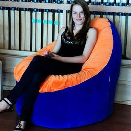 Babzsák csúcsos XL, XXL - kék - narancs Babzsák csúcsos XL, XXL - kék - narancs