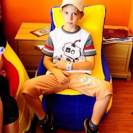 Babzsák fotel - Junior - kék-sárga Babzsák fotel - Junior - kék-sárga